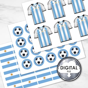 Editable Soccer Football Argentina Messi Birthday Party Favor Tags ...