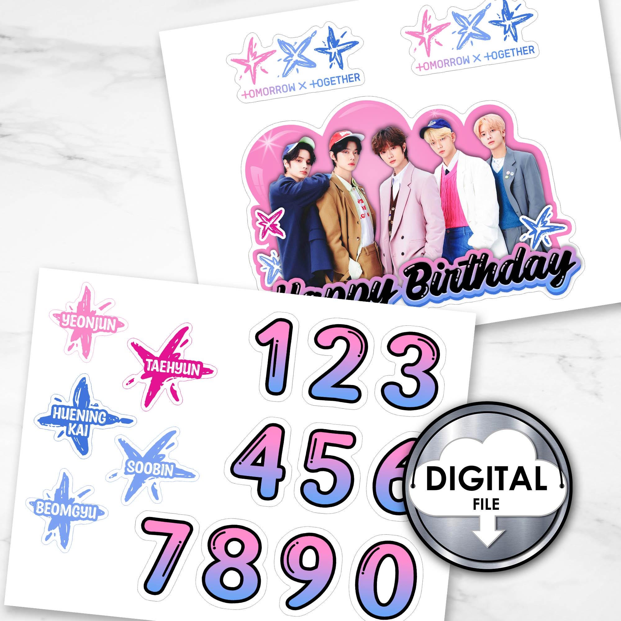 DIY Kpop TXT Tomorrow X Together Birthday Cake Decoration