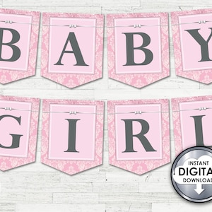 A Little Princess Baby Shower Printable Alphabet Banner Set, Letters A to Z, Numbers DIY Pink Silver - Instant Download 35R903