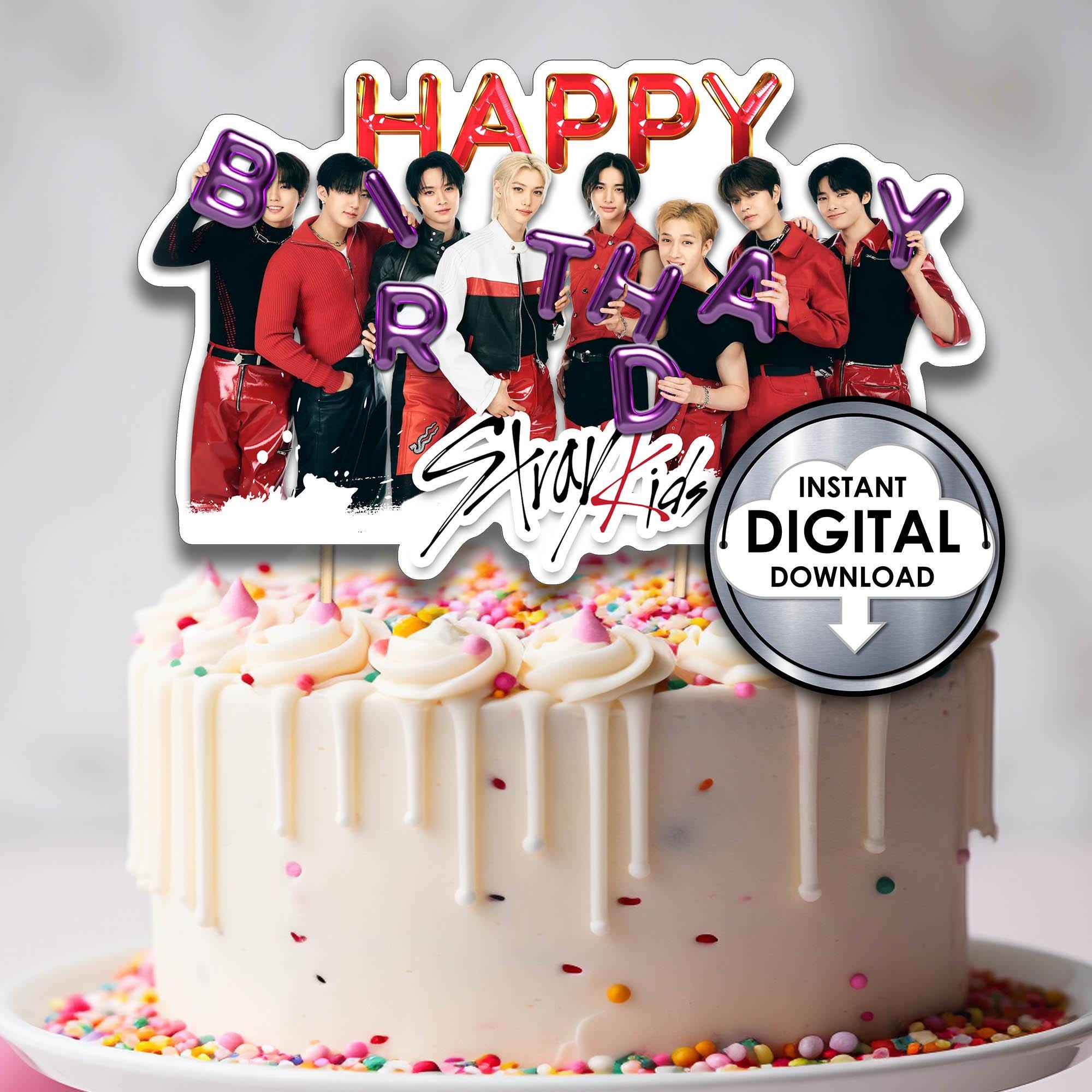Stray Kids Birthday Cake Topper, Kpop DIY Party Decoration