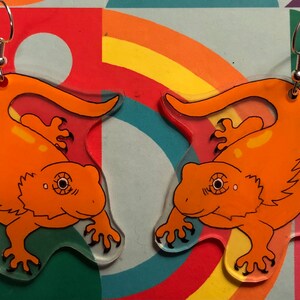 Bearded dragon reptile earrings!