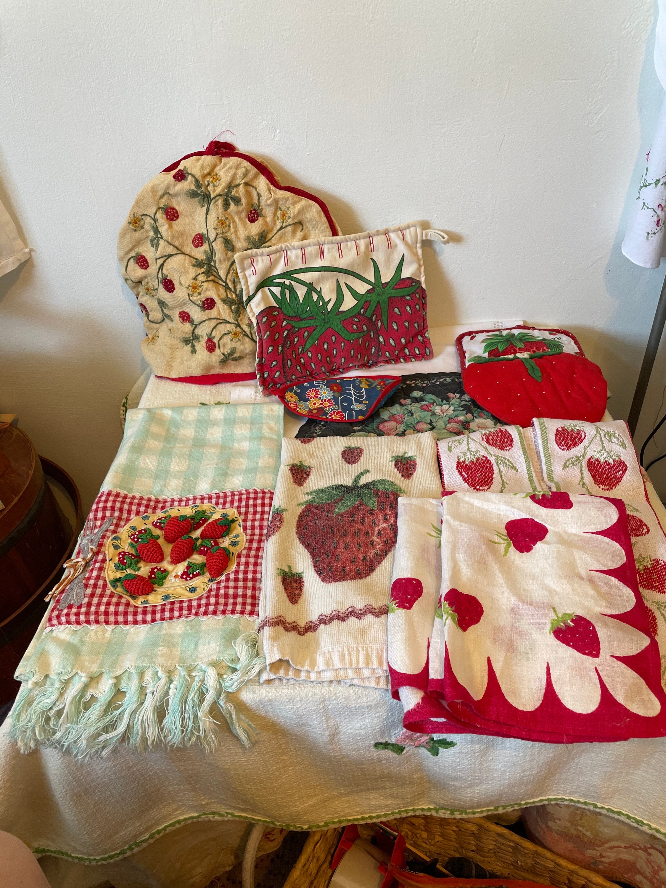 Lot of 11 Strawberry Themed Kitchen accessories . 3 Kitchen Etsy