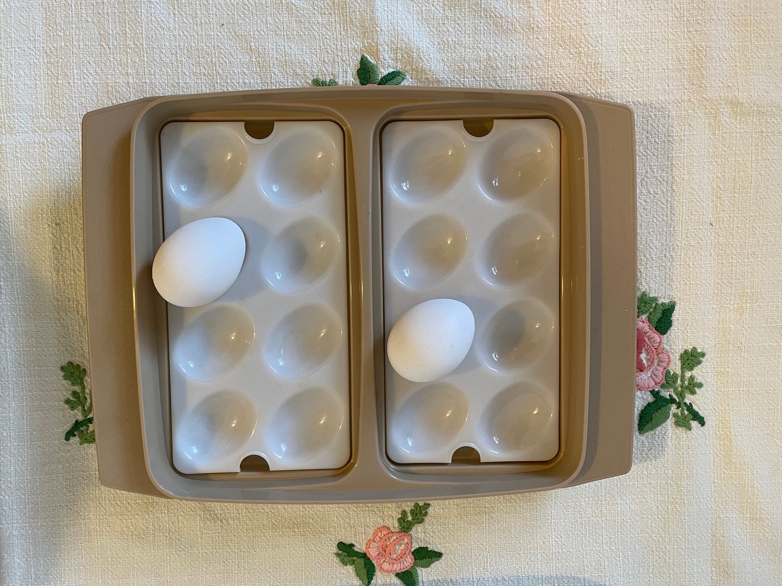 Vintage Tupperware deviled egg tray container retro kitchen Etsy