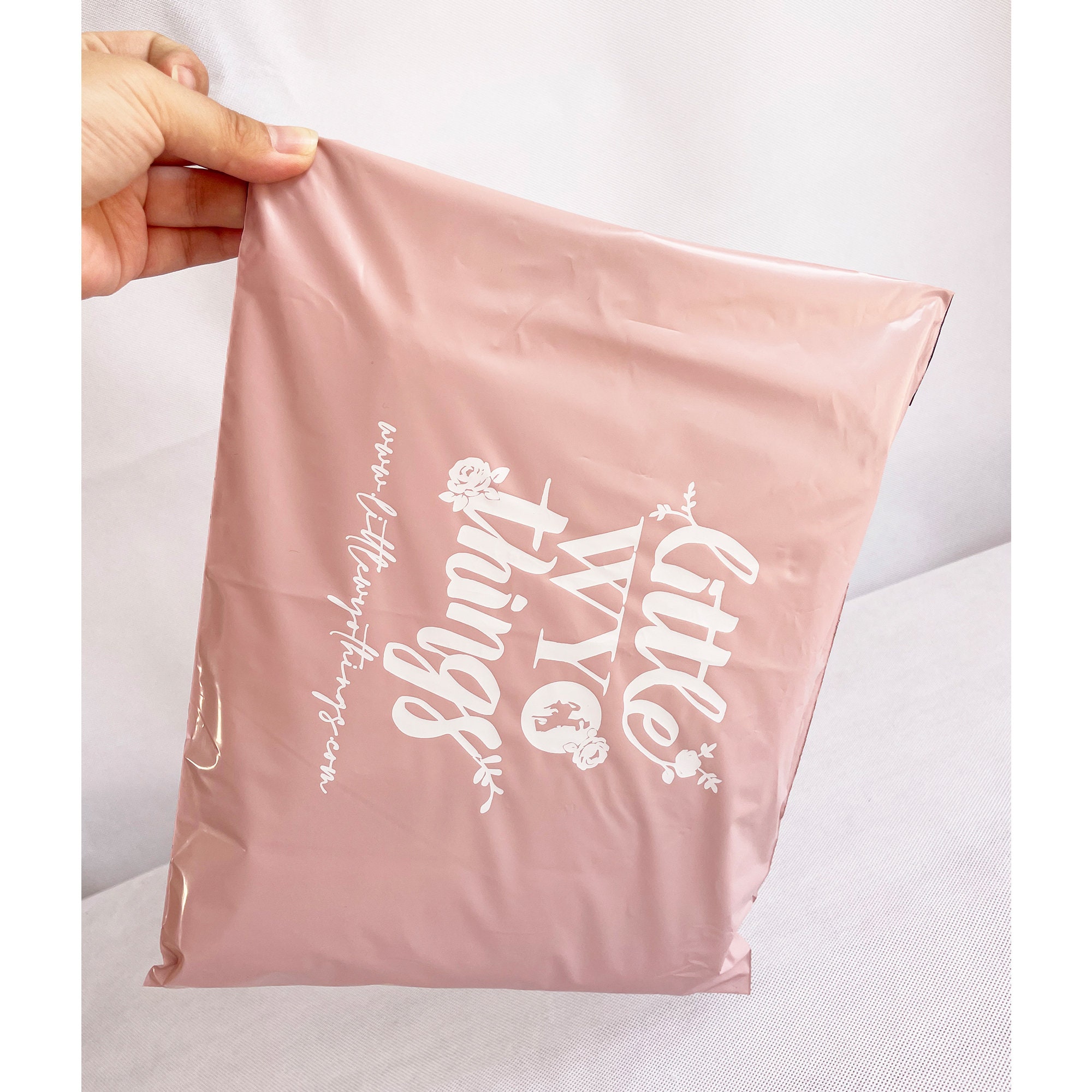 100 customized pink poly pouches highquality poly bags Etsy