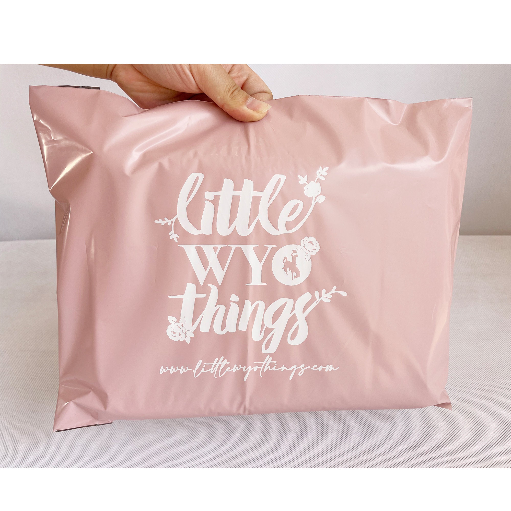 100 customized pink poly pouches highquality poly bags Etsy