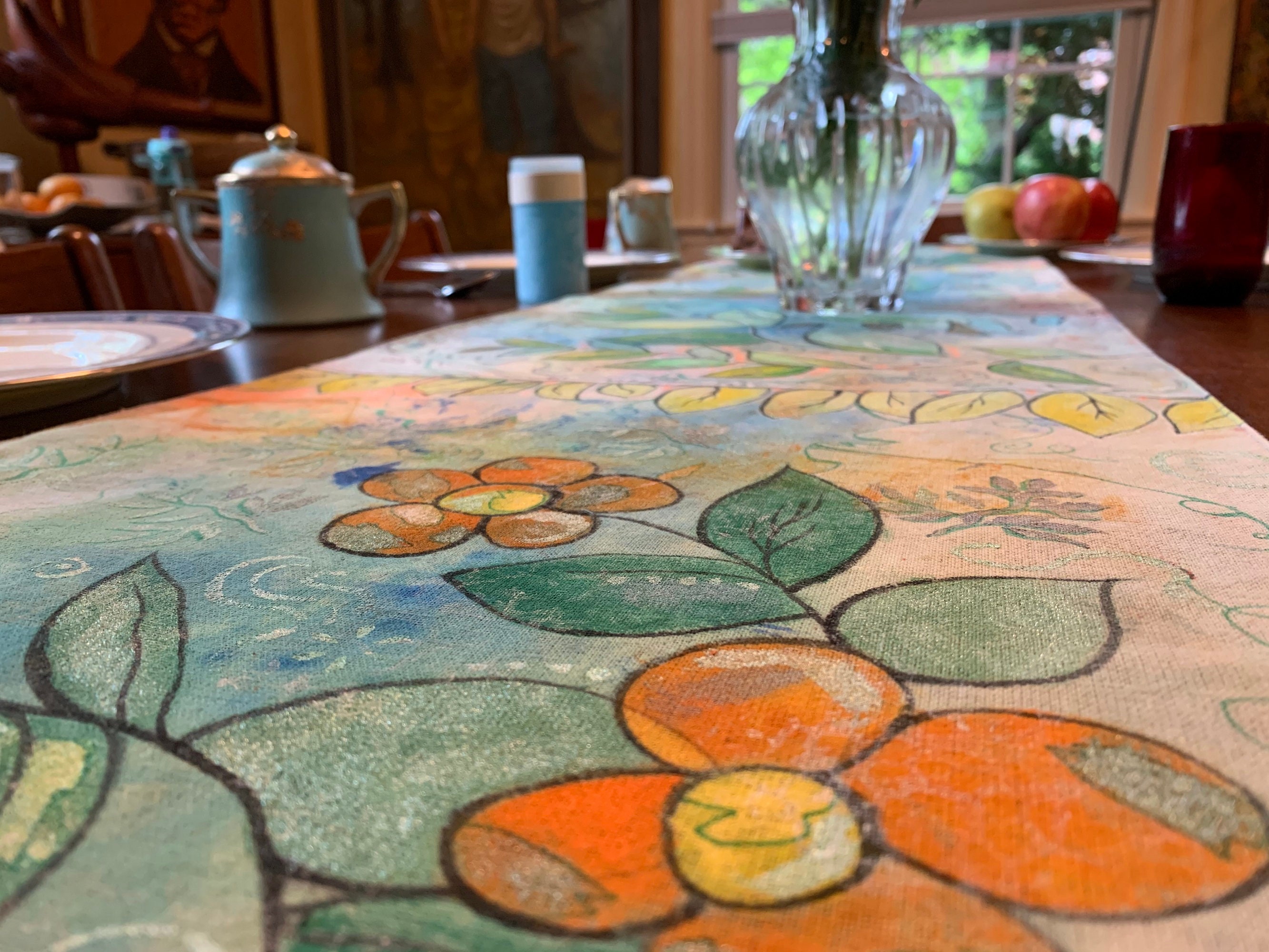 Original hand painted table runners Handmade on sale Etsy