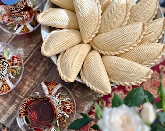 Handmade Hazelnut Shekerbura, Azerbaijani Pastry, 12 Pieces, 1 lb 5 oz (600 g)