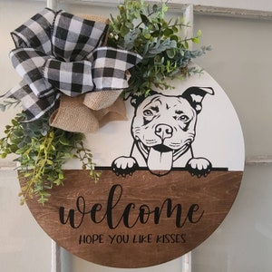 Pet Door Hanger, Pitbull Door Hanger, Pitbull Pet Door Hanger, Dog Door Hanger, Welcome Sign, Welcome Wreath, Housewarming Gift, Pitbull