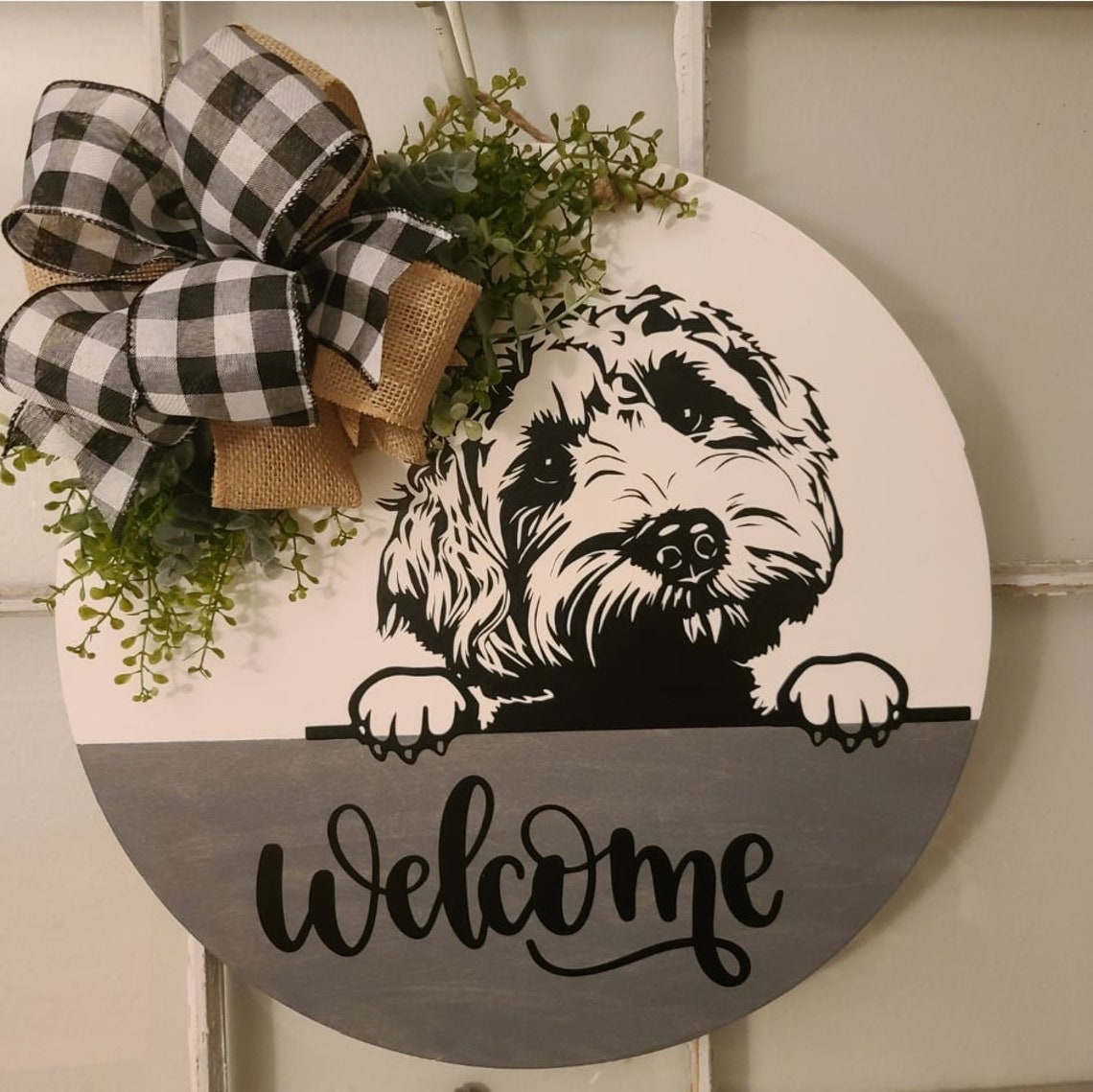 Labradoodle Goldendoodle Pet Door Hanger Doodle door Sign Etsy