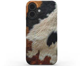 Funda para teléfono con estampado de vaca: fina, a presión, acabado brillante, protección