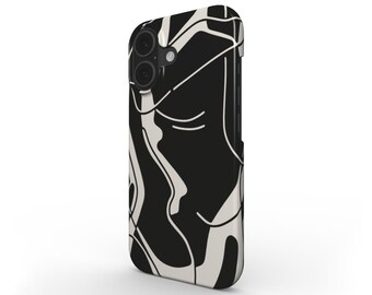 Funda para teléfono con estampado abstracto: fina, cierre a presión, acabado brillante, protección