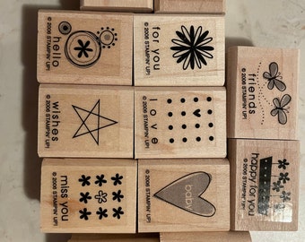 Tagger's Dozen wood mounted rubber stamps