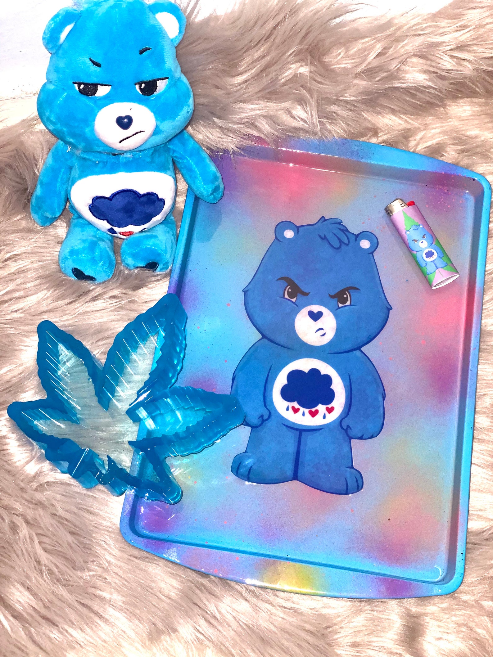 Care Bear Rolling Tray/ Stash Jar Set Etsy