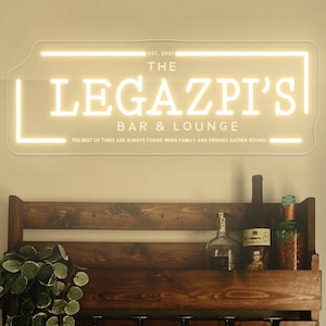 Personalized Name Bar Lounge Neon Sign, Custom Home Bar Sign Decor, Bar Club Sign, Bar Art Decor, Sign for Man,Gift for Dad, Fathers Day