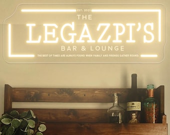 Personalized Name Bar LED Neon Sign: Custom Lounge Decor