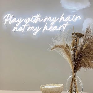 Play with My Hair Not My Heart Neon Sign, Hair Studio Neon Sign, Custom Beauty Business Sign, Hair Salon neon sign, Beauty Salon Decor