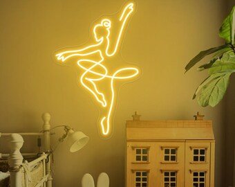 Custom Ballerina LED Neon Sign: Dancer Room Decor