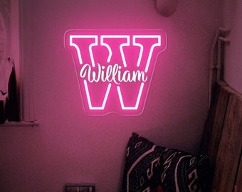 Custom Initial Letter Name Sign,Custom Name Sign,Last Name Neon Sign,Personalized Neon Wall Art,Birthday Party Gift,Baby Shower Gift Ideas