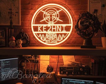 Custom Ham Radio Call Neon Sign, Personalized Amateur Radio Art, Radio Operator Gift