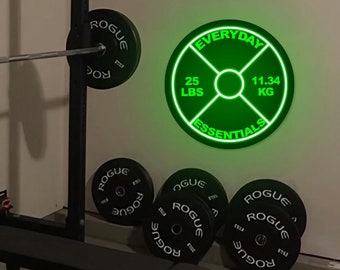 Custom Weight Plate Neon Sign: Personalized Gym Decor