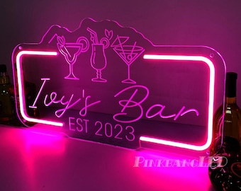 Personalized Bar Neon Sign: Custom Home Bar Decor