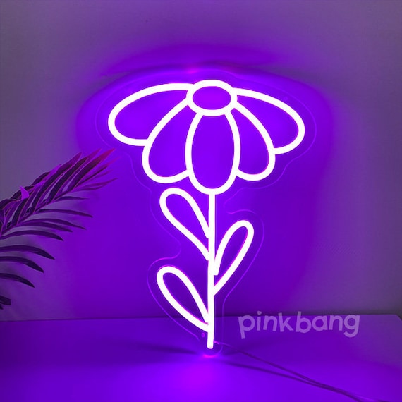 Daisy Flower LED Neon Sign: Handmade Neon Decor