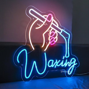 Waxing Neon Sign, Spa Salon Wall Art Decor, Beauty Salon Wall Sign, Esthetics Salon Sign, Waxing Salon Room Decor, Body Waxing Business Sign