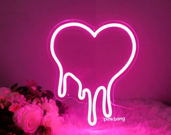 メルティングハートLEDネオンサイン：遊び心のある壁飾り - Etsy 日本