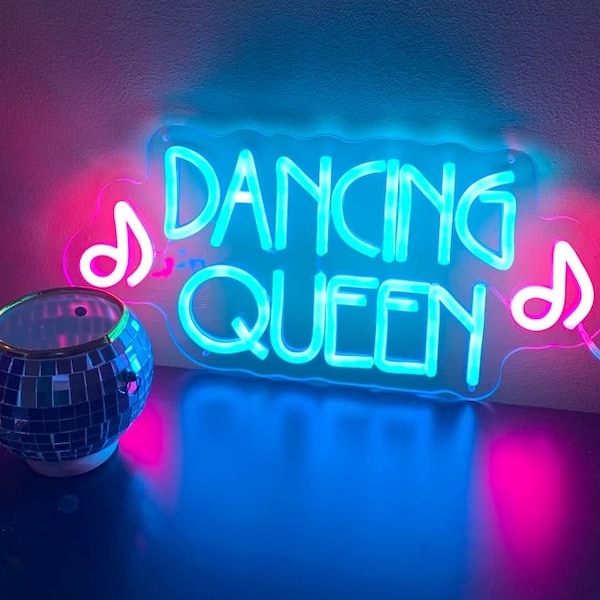 Handmade DANCING QUEEN LED Neon Sign,Bachelorette Party Light Decor Neon,Dancing Party Light Wall Art,Gifts for her,Christmas home decor