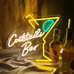 Custom Cocktaie BAR Neon Sign,Cocktail neon light,Drink wall decor,Party wall decor sign,Christmas home decor, Back to School Gift