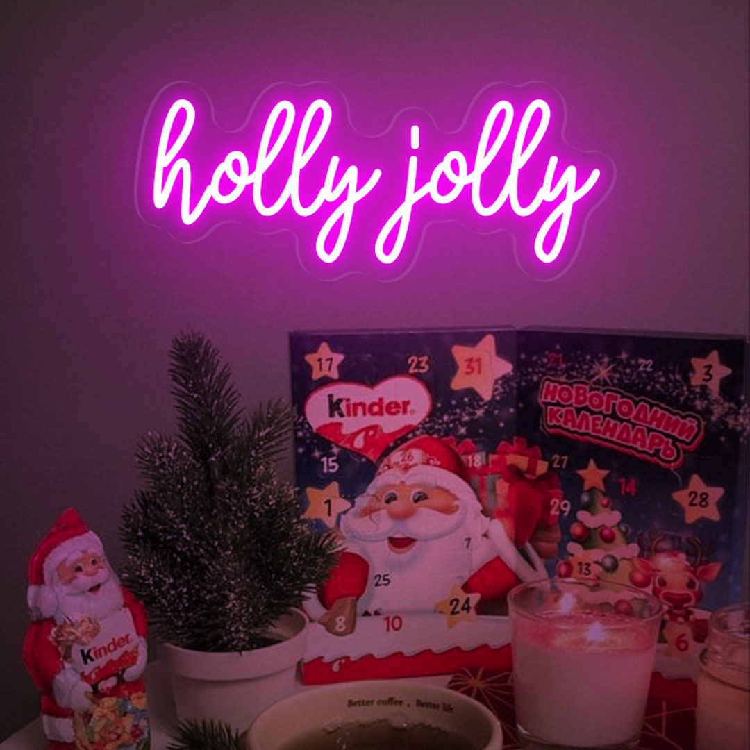 Holly Jolly Neon Lightsholly Jolly Mamaholly Jollyfamily Etsy