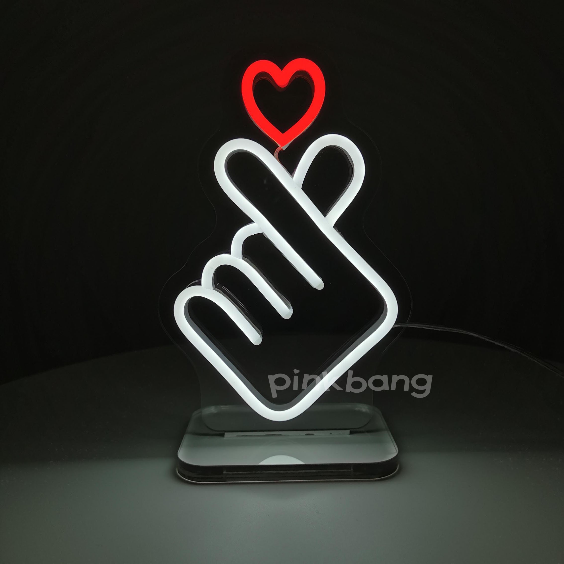 Finger Heart Glowing LED Art Piece Kpop Korean Kawaii Bts Twice Blackpink -   Israel