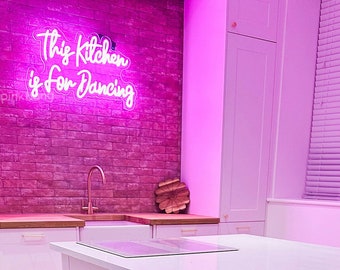 This Kitchen Is For Dancing neon sign,Kitchen Wall Art Decor, Funny Kitchen Sign Inactive,Gift for family,Kitchen Neon Art,Dining Room Decor