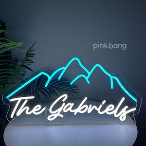 Custom Mountain with Name Neon Sign,Personalized Handmade Gifts,Mancave Wall Decoration,Christmas GiftMoutain Family Name