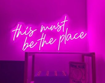 This must be the place neon sign, Handmade LED, Gorgeous neon wall light decor, Stylish wall art, Welcoming neon sign, Minimalist wall art