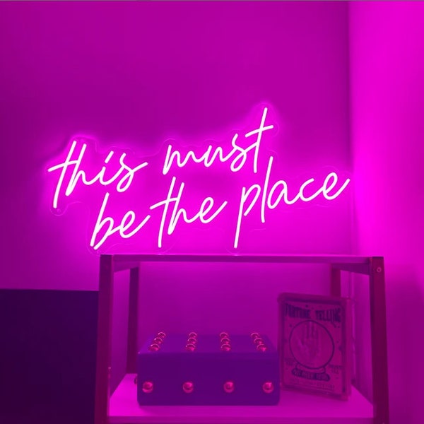 Handmade led neon sign "this must be the place",Gorgeous neon wall light decoration,home wall art,Mother's Day Gift,Graduation Party Lights