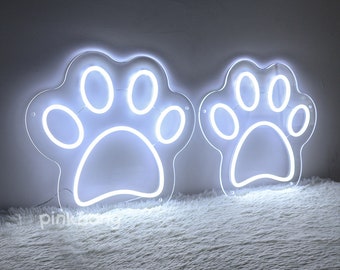 Dog Paw Led Neon,Paw Print Neon,Dog House Decor,Custom Pet Neon Light,Paw Print Decor,Paw Wall Art, Animal Wall Decor,Gifts for Dog Lovers