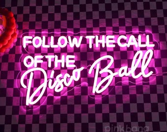 Disco Ball LED Neon Sign: Retro Dance Party Decor