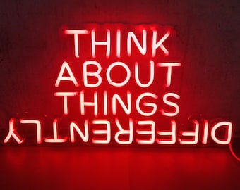think about things differently led neon living room wall light decor sign,handmade birthday gifts neon sign,Graduation gift ideas