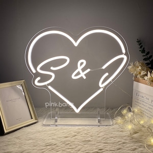 Custom Wedding Table Sign With Stand,Name Table Neon Sign,Bar Tabletop Signage,Office Reception,Business Table Light,Wedding home decor