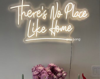 There&#39;s no place like home neon sign, Home wall decor, Family quote neon light, Signs for living room, Warm home decor, Housewarming gift