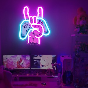 Handheld game machine neon light,Playroom led sign,Man cave art,Gift for him,Game room decor, Back to School Gift