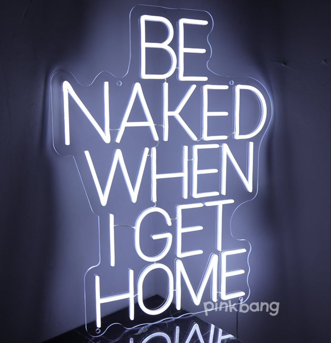 Insegna Al Neon Let's Get Naked Con Luce Calda Dimmerabile - Alimentazione USB Per Camera Da Letto