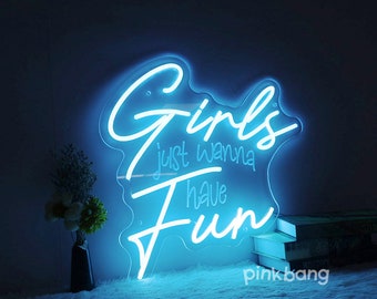 Girls Just Wanna Have Fun Neon Sign: Empowerment Home Decor - Etsy