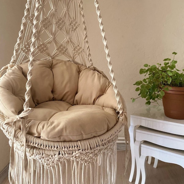 Macrame Swing, Hammock Chair, Macrame Hammock Chair, Macrame hanging chair, Macrame Swing Chair, indoor hammock chair, Boho Chair