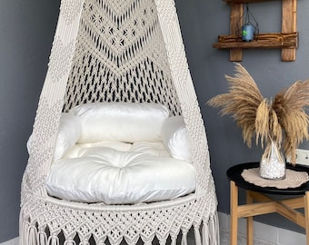 Hanging chair, Macrame swing, hängesessel, Swing chair, Macrame swing chair, hanging chair indoor, chair hanging indoor hammock, chair swing