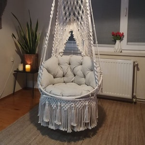 Macrame Hammock Swing, Hammock Chair, Macrame Swing Chair, Outdoor Swing, Indoor Swing, Adult Swing chair, Bedroom hanging chair