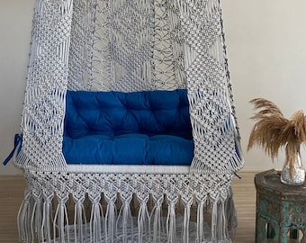 Macrame Garden Swing, Hammock Hanging Chair, hängesessel, Rocking Chair, Macrame swing chair, hanging chair indoor, Outdoor swing