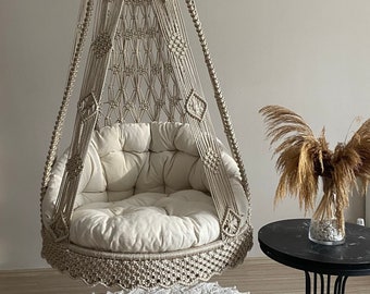 25 Colors Macrame Swing, Hanging Chair, Hängesessel, Swing Chair, Macrame Rocking Swing Chair, hanging chair indoor, chair hanging indoor