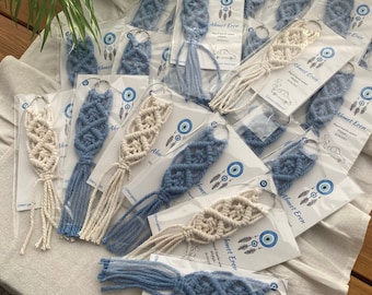 Custom Macrame Keychains For your guest for Wedding, Bridal Shower, Engagement and Bridesmaid gifts, Baby Shower, Birthday and Baptism gifts